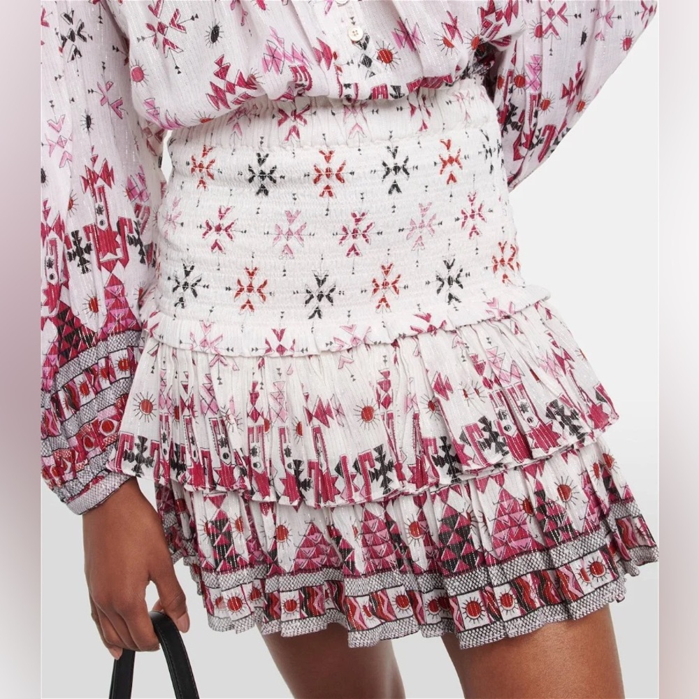 NWT Isabel Marant Étoile Naomi Tiered Skirt, Salika print, size 6